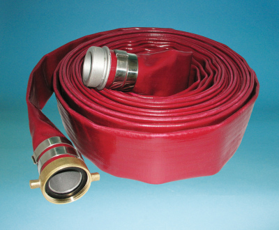 4504 ASSEMBLY - COUPLED 50Ft COIL WINE RED PVC WATER DISCHARGE HOSE - MED. DUTY by Jason Industrial