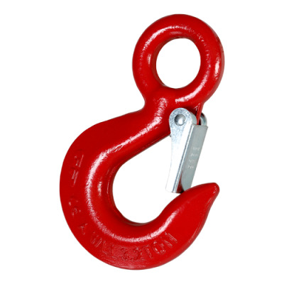 P-6714A Green Pin Alloy Eye Hoist Hooks with Safety Latch, Grade 8