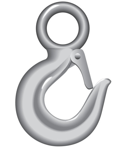 P-6714A Green Pin Alloy Eye Hoist Hooks with Safety Latch, Grade 8