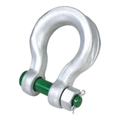 P-6033 - Green Pin Shackle BN, High Load Capacity Wide Body Bow Shackle With Safety Bolt