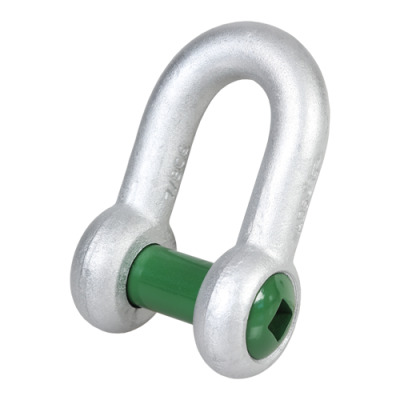 G-4159 - Green Pin Shackle FP, Dee Shackle With Square Sunken Hole Screw Pin (Flush Pin)