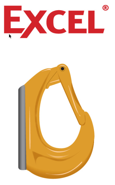 GH - EXCEL Excavator hook, Grade 8