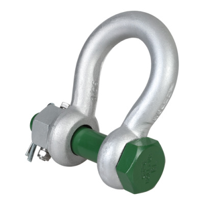 G-4143 - Green Pin Shackle FN, Standard Bow Shackle With Safety Bolt And Fixed Nut