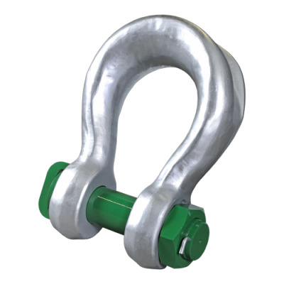P-6033 - Green Pin Shackle BN, High Load Capacity Wide Body Bow Shackle With Safety Bolt
