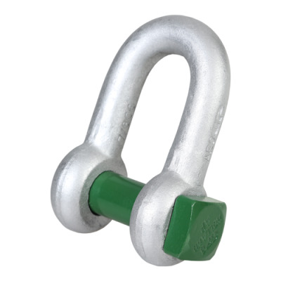 G-4154 - Green Pin Shackle SQ, Dee Shackle With Square Headed Screw Pin