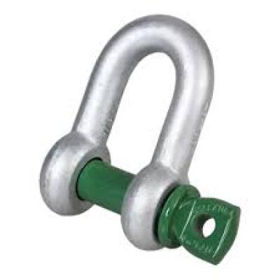G-4133 - Green Pin Shackle FN, Standard Dee Shackle With Safety Bolt And Fixed Nut