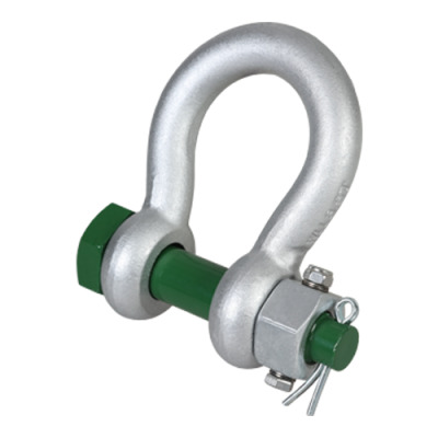 G-4143 - Green Pin Shackle FN, Standard Bow Shackle With Safety Bolt And Fixed Nut