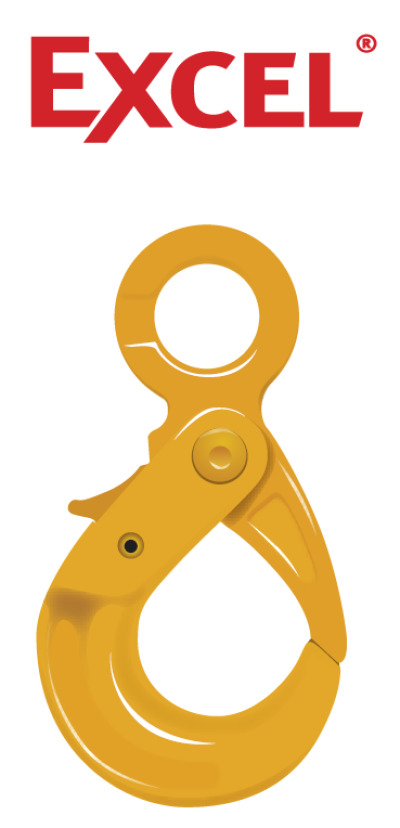 XLO - Green Pin Eye Self Locking Hook E EN1677-3, Grade 8