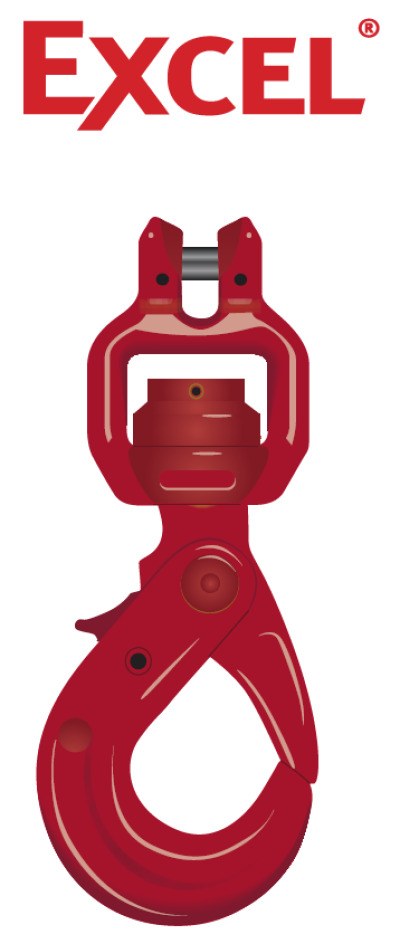 XLBA - Green Pin Swivel Self Locking Hook with Clevis SCL EN1677-3 GR8, Grade 8